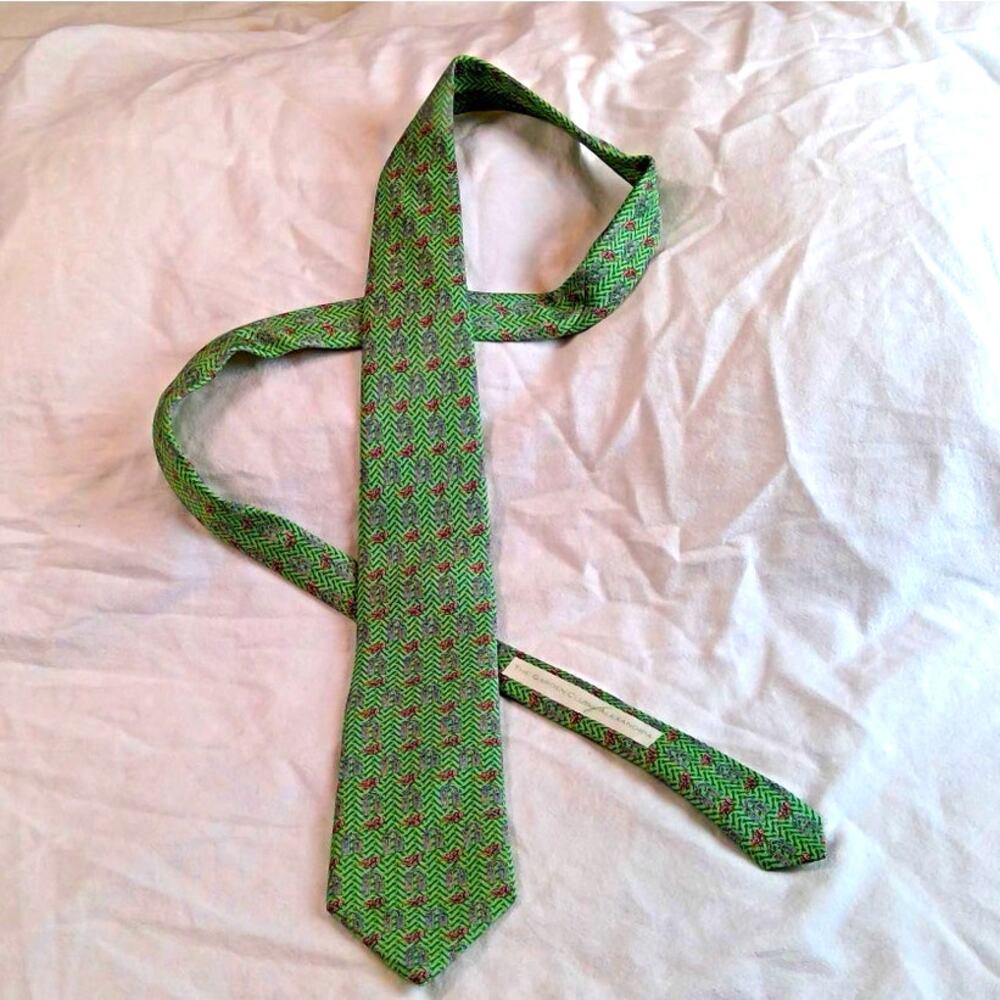 Vineyard Vines Custom Neck Tie Garden Club of Alexandria Green 58 x 3.75 Inches